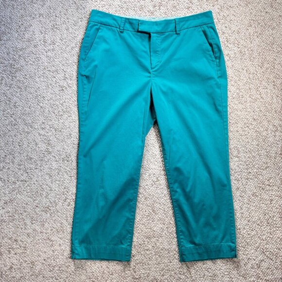 Massimo Dutti Women’s Size 6 Capri Pants Summer Cotton Blend Capri - Fast Ship - Picture 2 of 6